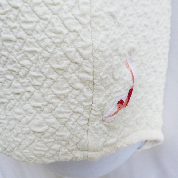 Vintage Jantzen Swimsuit Ecru Modesty Skirt Bra Cups Tummy Panel USA 12 - Picture 4 of 13